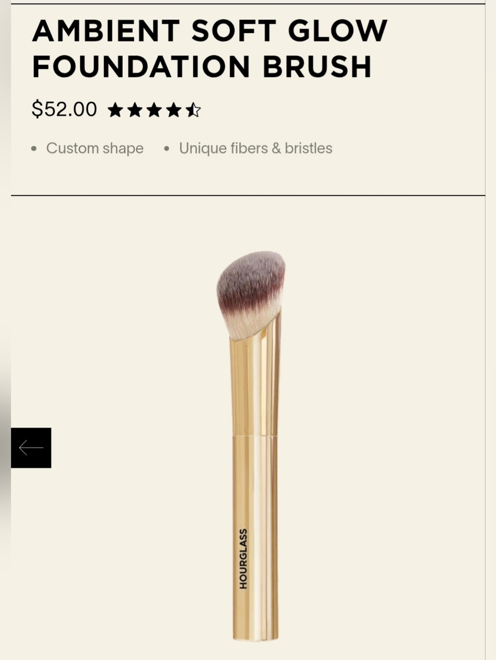 Hourglass New Ambient Soft Glow Foundation Brush in Gold $52.00 New Limted Ed.
